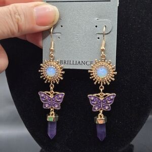 🔥3/15$ NWT Hannah Celestial Butterfly Crystal Drop Earrings ✨ Fairycore